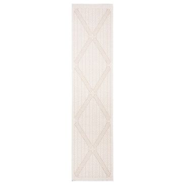 Safavieh Bermuda 2" x 8" Cream and Beige Indoor/Outdoor Area Performance Rug, , large