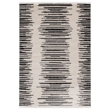 Kaleen Rugs Juniper 2"2" x 7"7" Ivory, Black, Sand and Grey Runner, , large