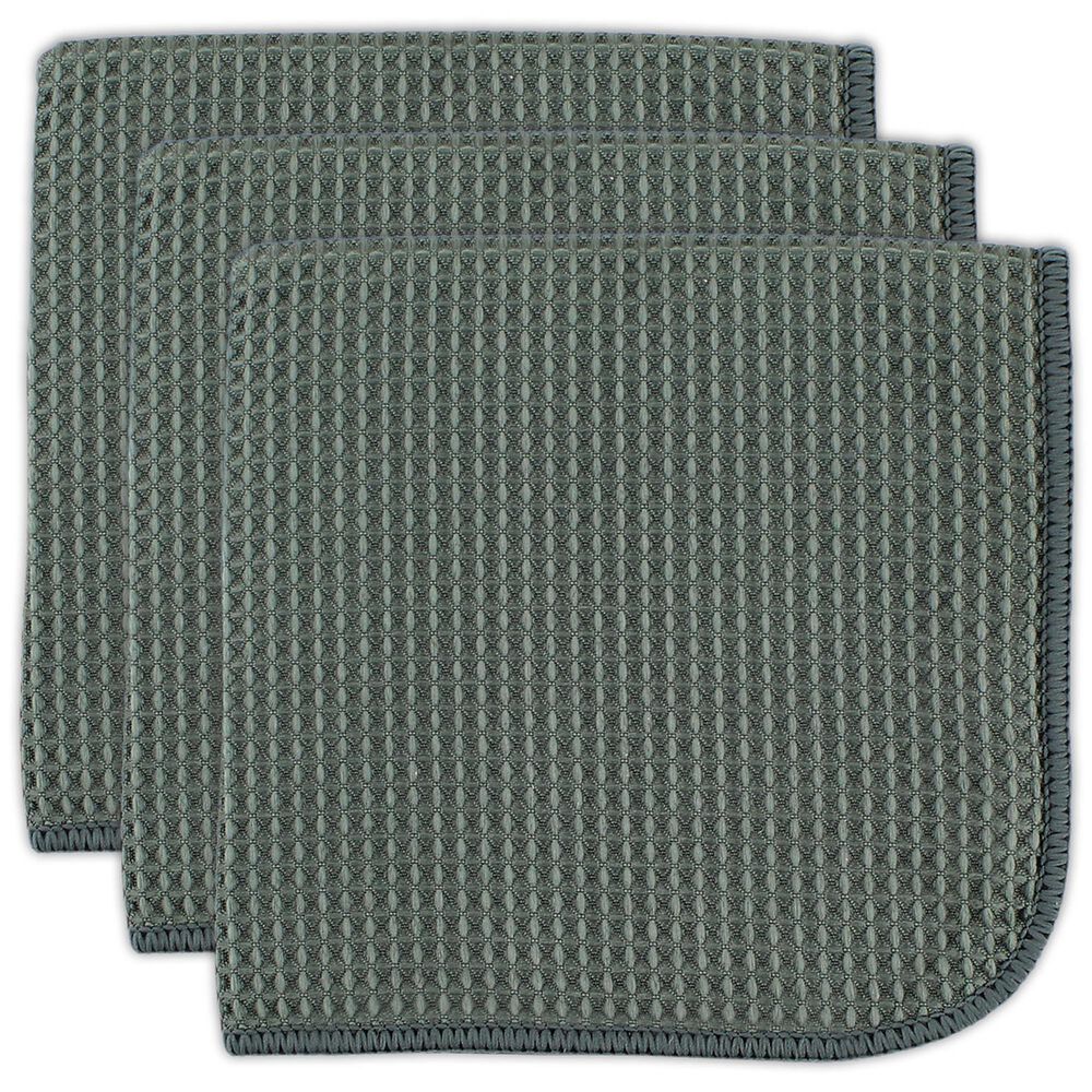 Mukitchen Microfiber Waffle Weave Dish Cloth in Cadet Gray (Set of 3), , large