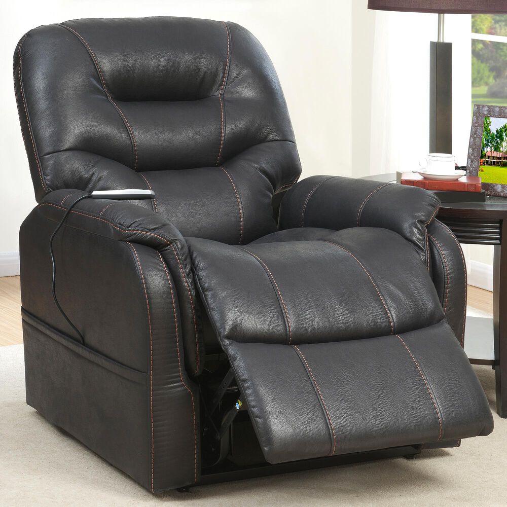 Accentric Approach Heat and Massage Lift Chair in Black, , large