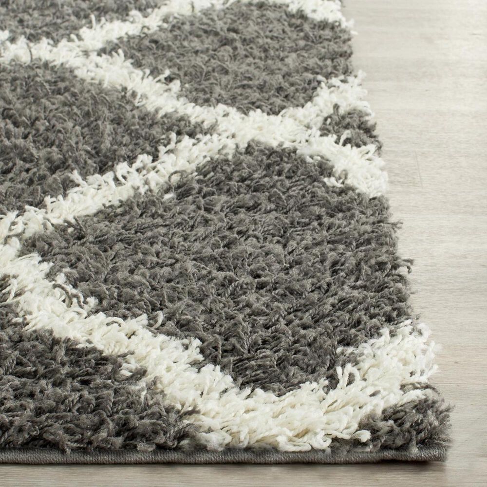 Safavieh Dallas Shag SGD257A-26 2&#39;3&quot; x 6&#39; Dark Grey/Ivory Runner, , large