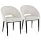 LumiSource Renee Arm Chair with Off-White Fabric Cushion in Black (Set of 2), , large