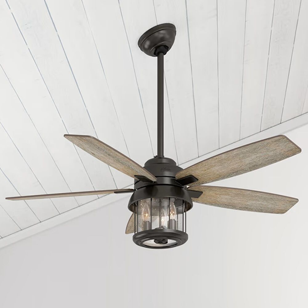 Hunter Coral Bay 52&quot; Outdoor Ceiling Fan with Lights in Noble Bronze, , large