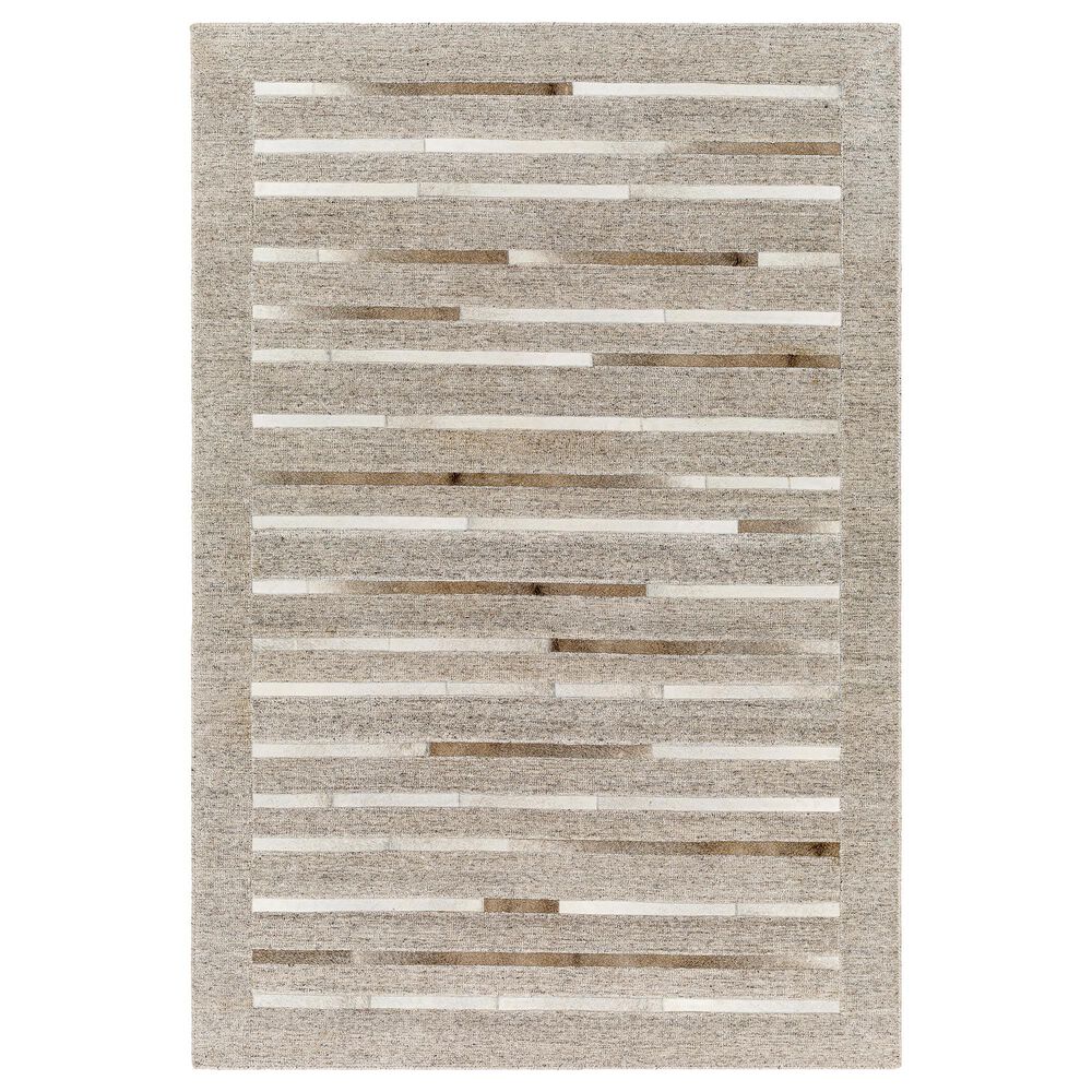 Surya Eloquent 10" x 14" Light Gray, Light Beige and Black Area Rug, , large