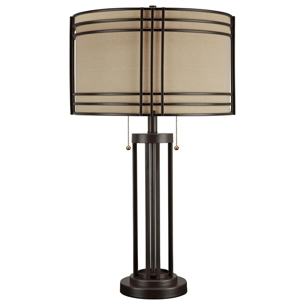 Ashley Hanswell Metal Table Lamp in Dark Brown, , large