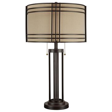 Ashley Hanswell Metal Table Lamp in Dark Brown, , large