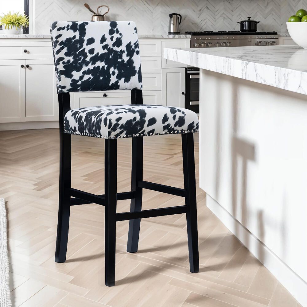 Linon Home Decor Corey Bar Stool in Black, , large