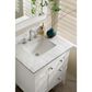 James Martin Vanities Palisades 30" Single Bathroom Vanity in Bright White with 3 cm Carrara White Marble Top and Rectangular Sink, , large