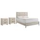 Crown Mark Lorraine Queen Bed with Two Nightstands in White, , large