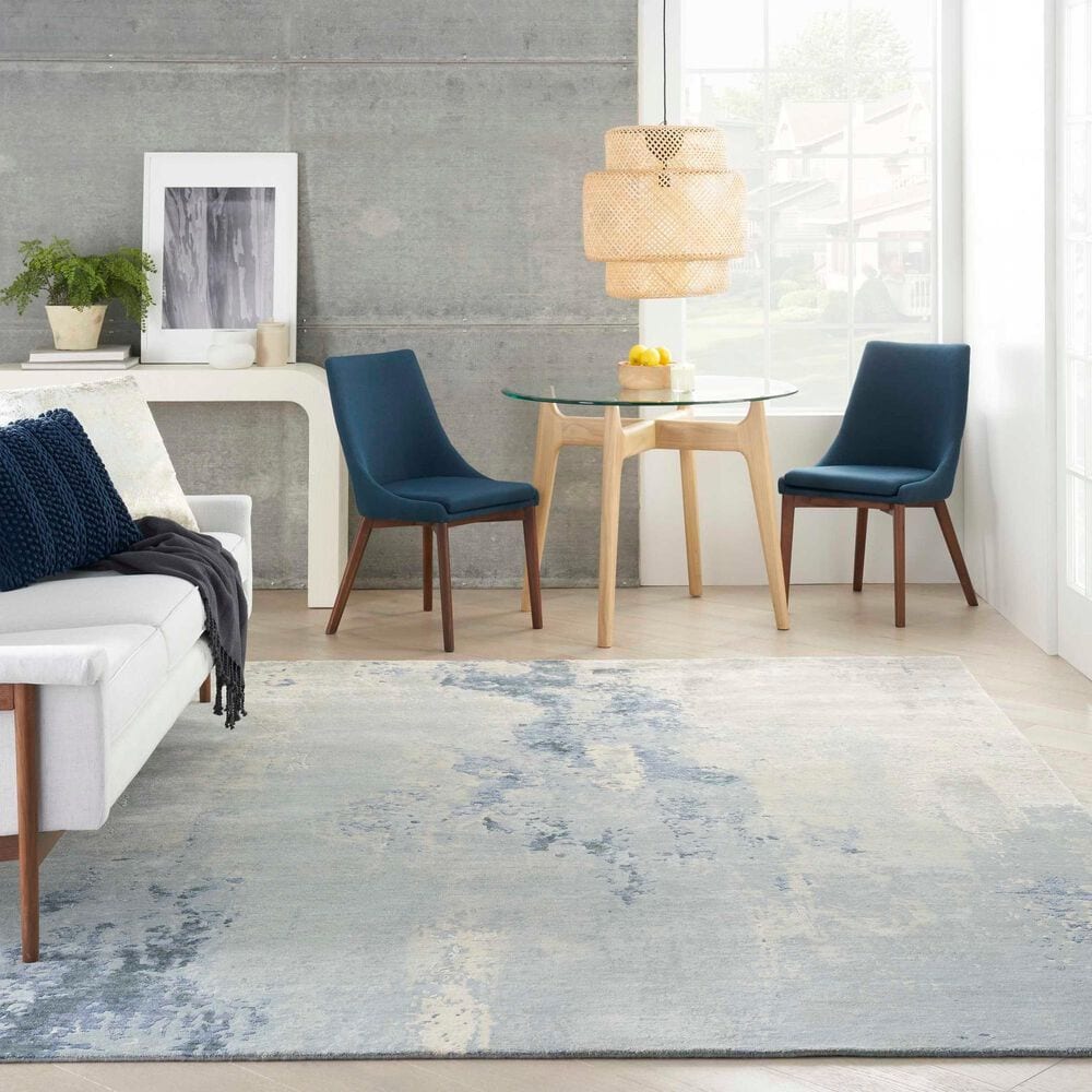 Nourison Silk Shadows 3&#39;9&quot; x 5&#39;9&quot; Blue and Sky Area Rug, , large