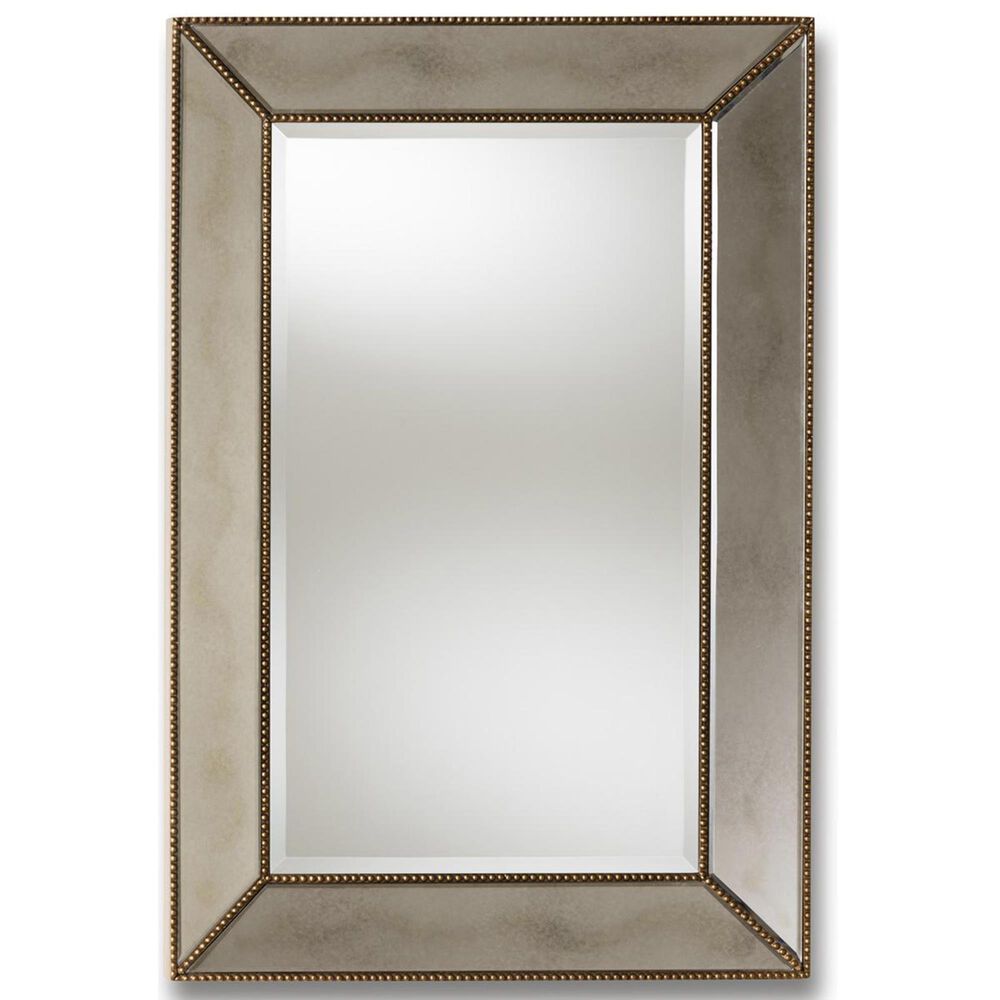 Baxton Studio Neva Accent Wall Mirror in Antique Gold, , large