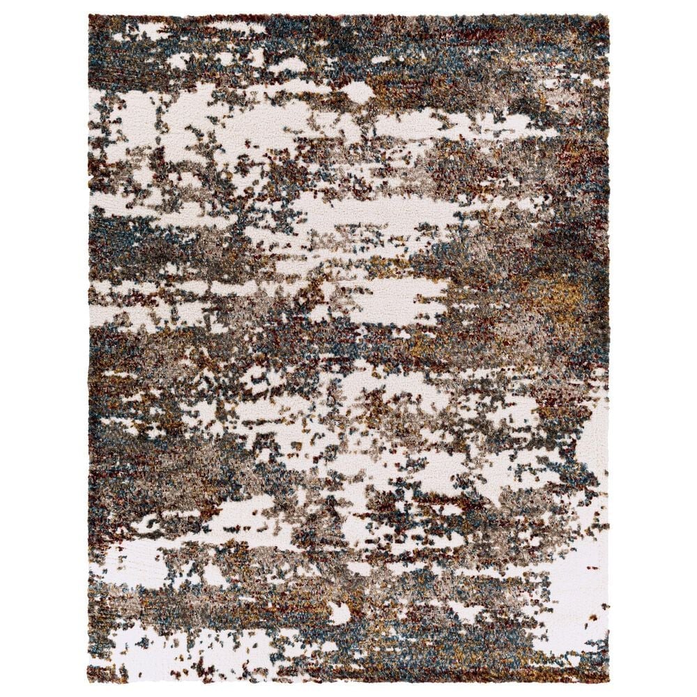Surya Celestial Shag Teal, Dark Blue, Denim, Burgundy, Dusty Pink, Sage, Deep Teal, Mustard and Cream 2" x 2"11" Area Rug, , large