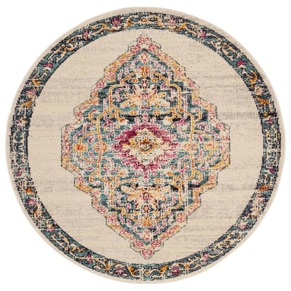 Safavieh Monaco MNC254F 5" Round Multicolor Area Rug, , large