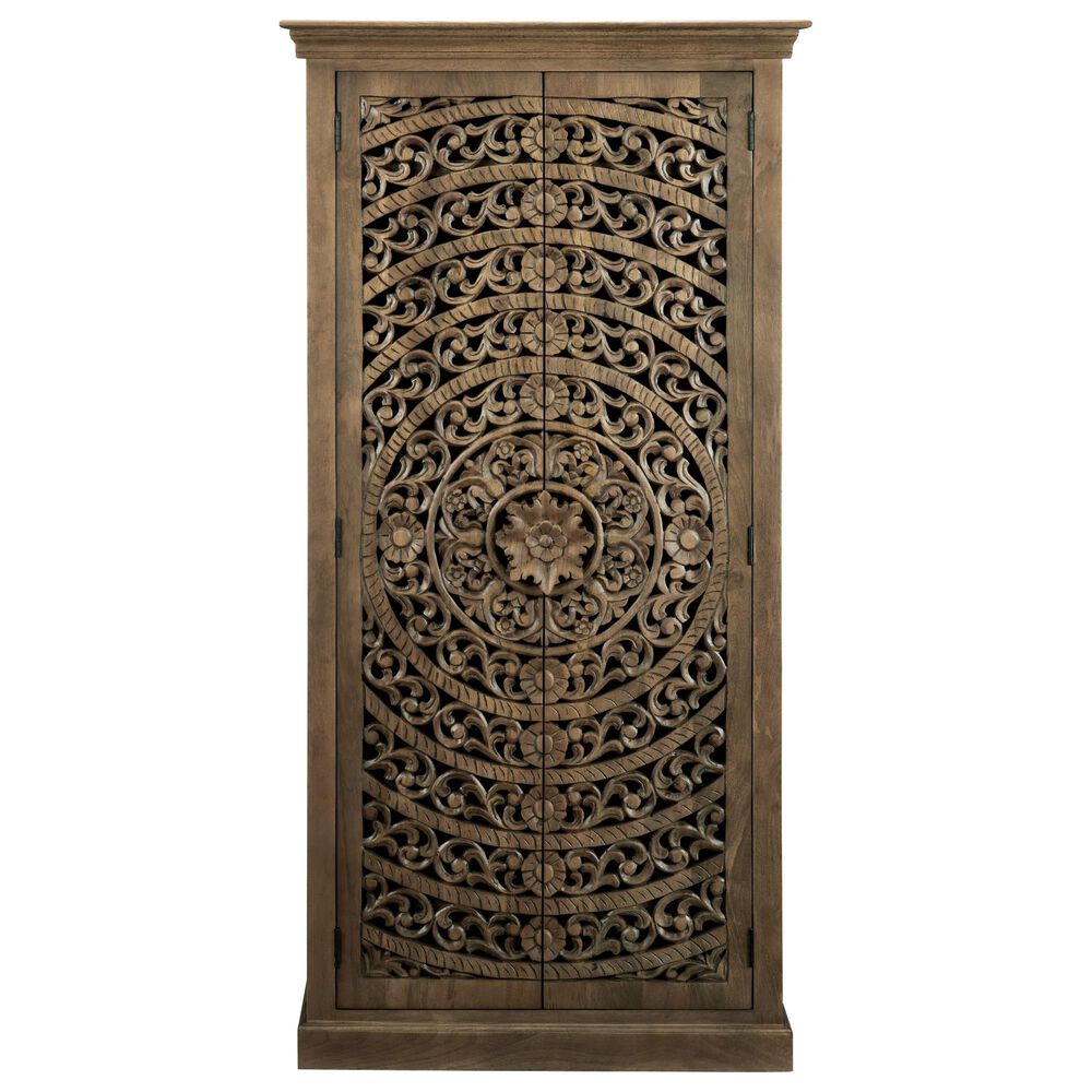 Slatehouse Adriana Tall Cabinet in Brown Stain, , large