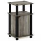 HOMLUX Brahms 3-Tier End Table in French Oak Grey and Black, , large