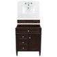 James Martin Vanities Brittany 30" Single Bathroom Vanity in Burnished Mahogany with 3 cm Arctic Fall Solid Surface Top and Rectangle Sink, , large
