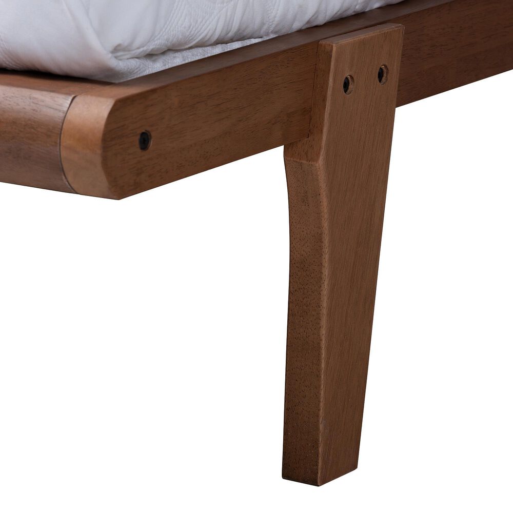 Baxton Studio Kaia King Platform Bed Frame in Walnut Brown, , large