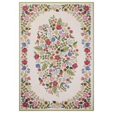 Rifle Paper Co. x Loloi Perennial Blossom 6"7" x 9"4" Cream Area Rug, , large