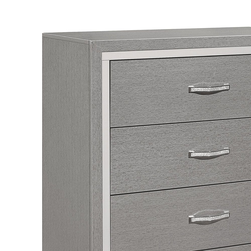 New Heritage Design Huxley 5-Drawer Chest in Gray, , large