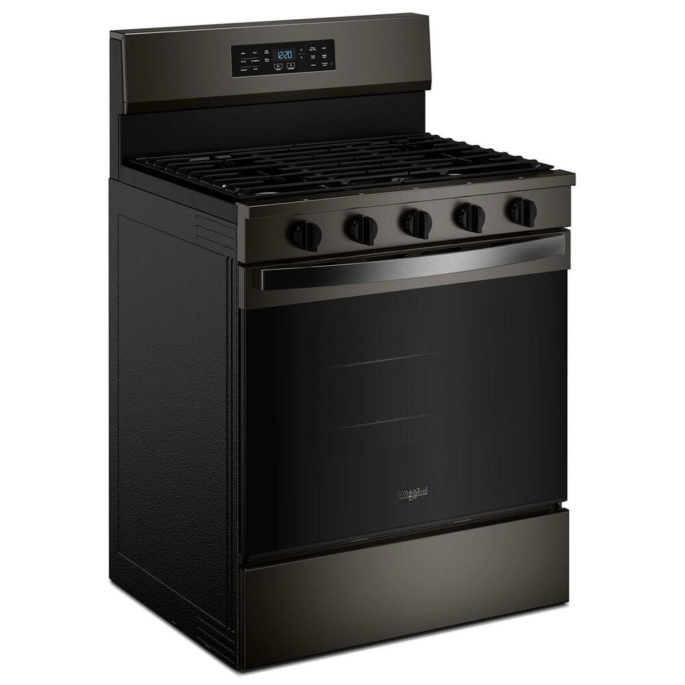 Whirlpool 5 Cu. Ft. Gas Range with Air Cooking Technology in Black-on-Stainless, , large