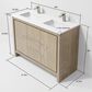 Lexora Home Lafarre 48" Double Bathroom Vanity in Rustic Acacia with 2 cm White Quartz Top and Rectangular Sinks, , large