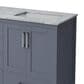 Lexora Home Jacques 60" Double Bathroom Vanity in Dark Grey with 2 cm White Carrara Marble Top and Rectangular Sinks, , large