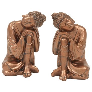 Maple and Jade Buddha Sculpture in Bronze (Set of 2), , large
