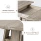 GARVEE 59" Oval Dining Table with Leaf in Light Ivory Gray - Table Only, , large