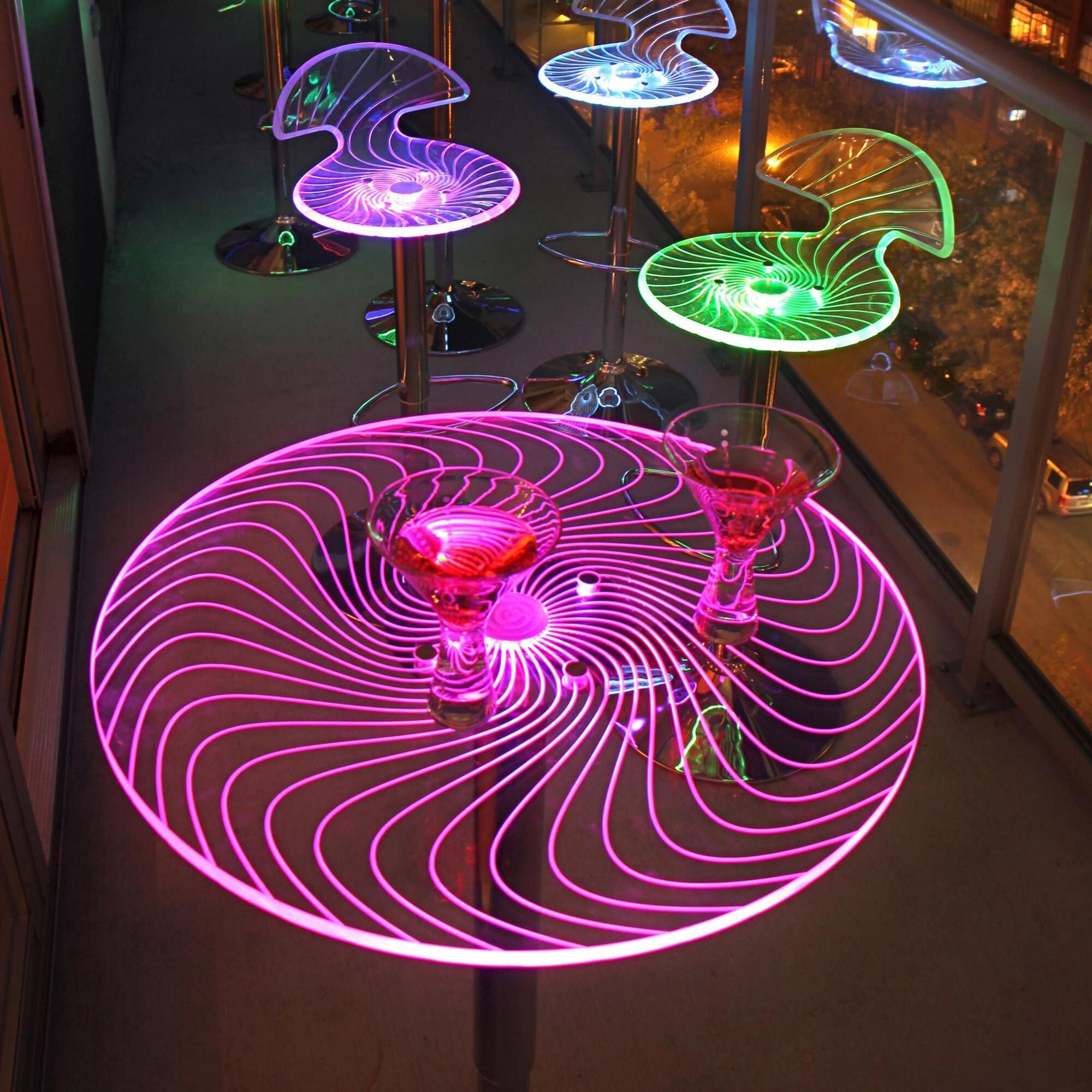 Light up shop bistro table