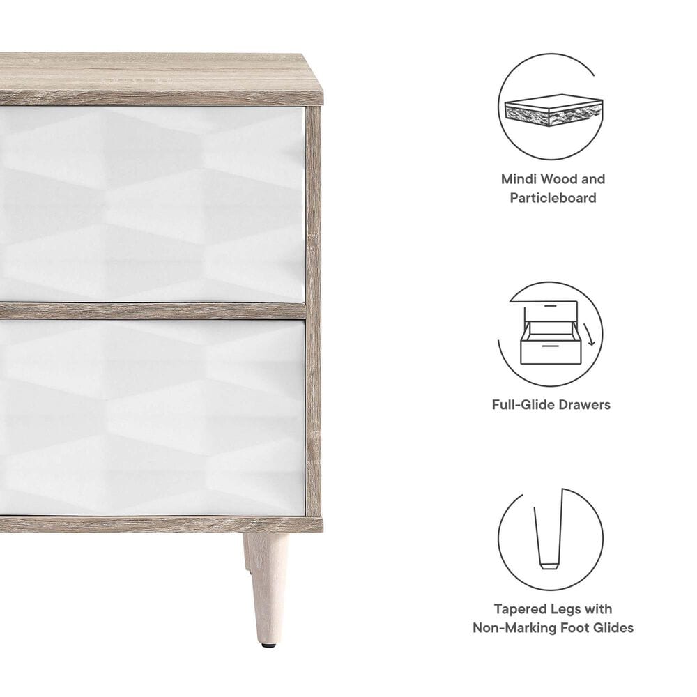 Modway Vespera 2 Drawer Nightstand in Oak White, , large