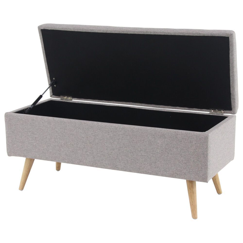 Maple and Jade Modern Storage Bench in Grey, , large