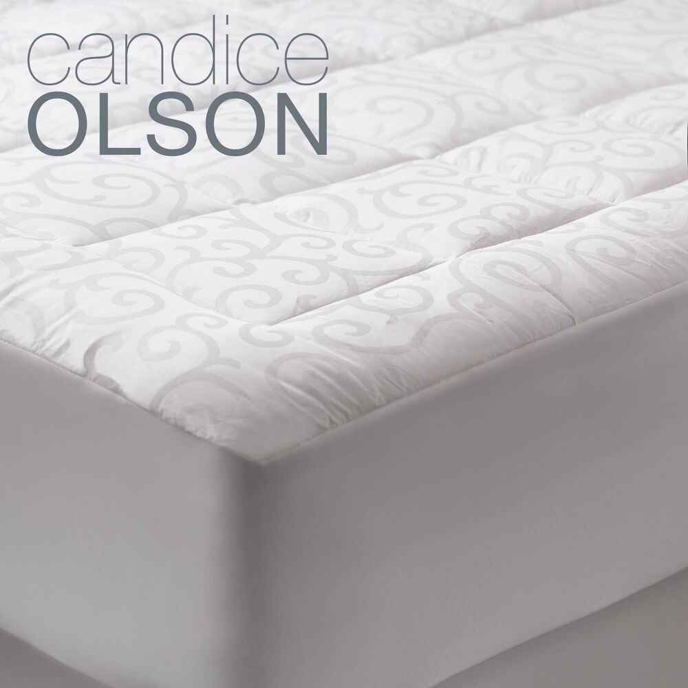 Allied Home Candice Olson Queen Luxury Cotton Mattress Pad 300 Thread Count in White, , large