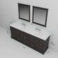 Lexora Home Dukes 84" Double Bathroom Vanity in Espresso with 2 cm White Quartz Top and Rectangular Sinks, , large