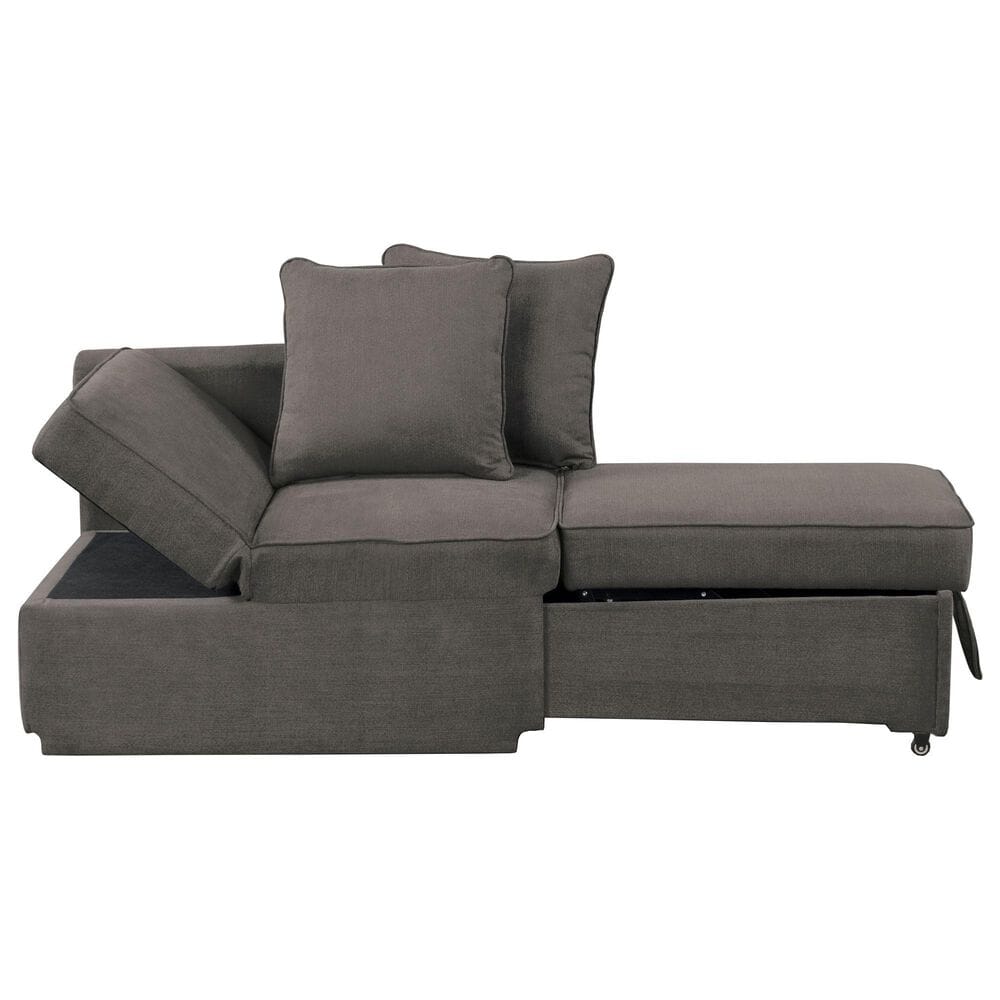 Furniture of America Woburn Convertible Chaise Lounger with Caster in Gray, , large