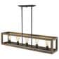 Golden Lighting Sutton 5-Light Linear Pendant in Matte Black and Rustic, , large