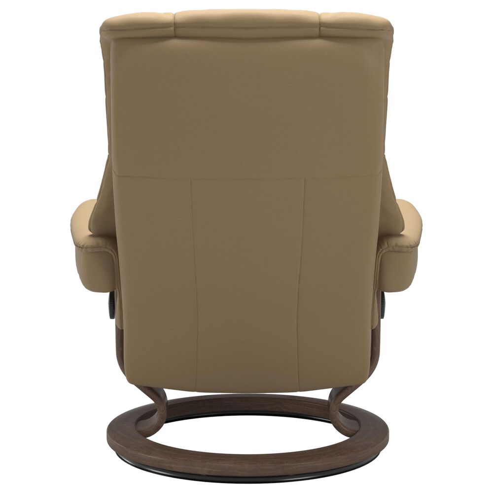 Stressless Mayfair Medium Chair and Ottoman with Walnut Base in Paloma Sand, , large