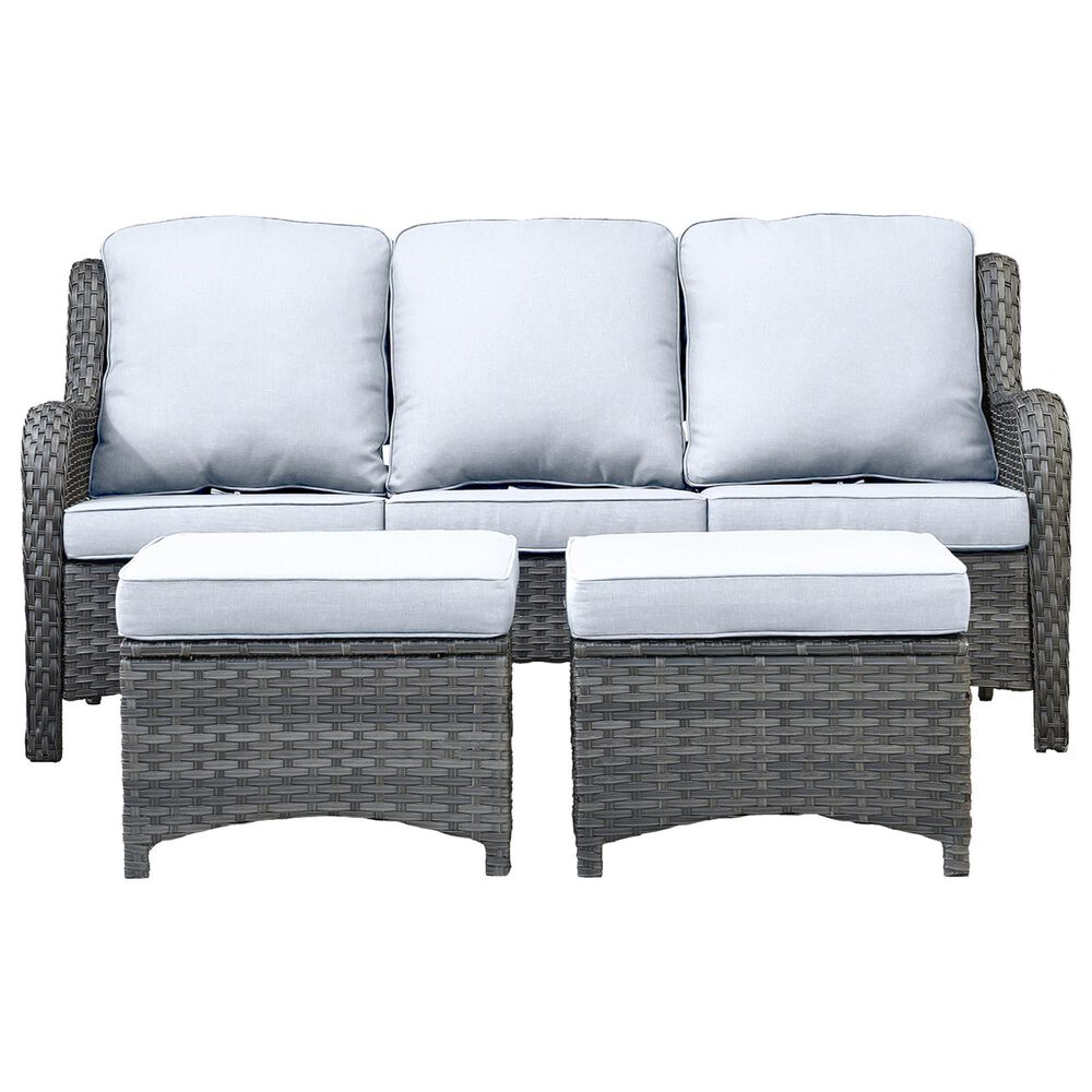 HOMLUX Patio Rattan Sofa Set in Gray, , large