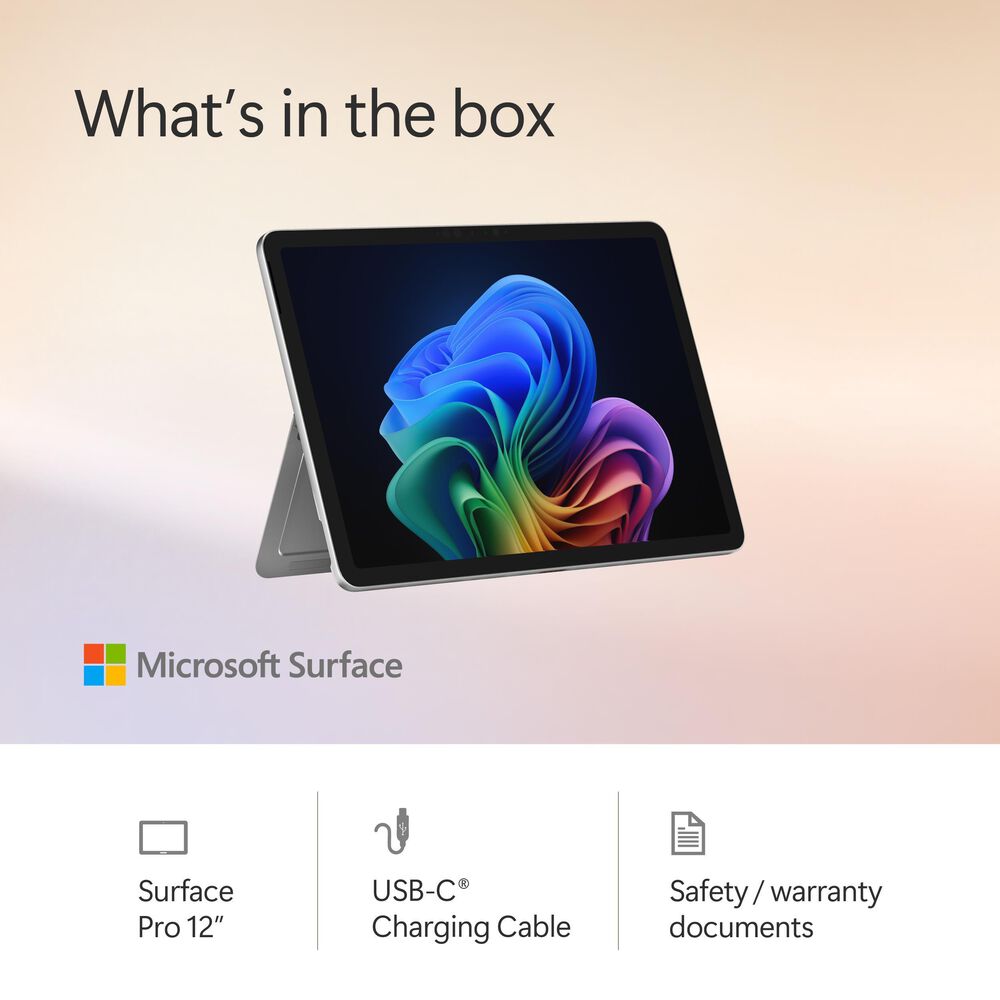 Microsoft Surface Pro Copilot+ PC 12&quot; Touch-Screen Tablet - Qualcomm Snapdragon X Plus - 16GB RAM - 512GB UFS - Windows 11 Home - Wi-Fi Only - Platinum - Device Only - &#40;Latest Model&#41;, , large