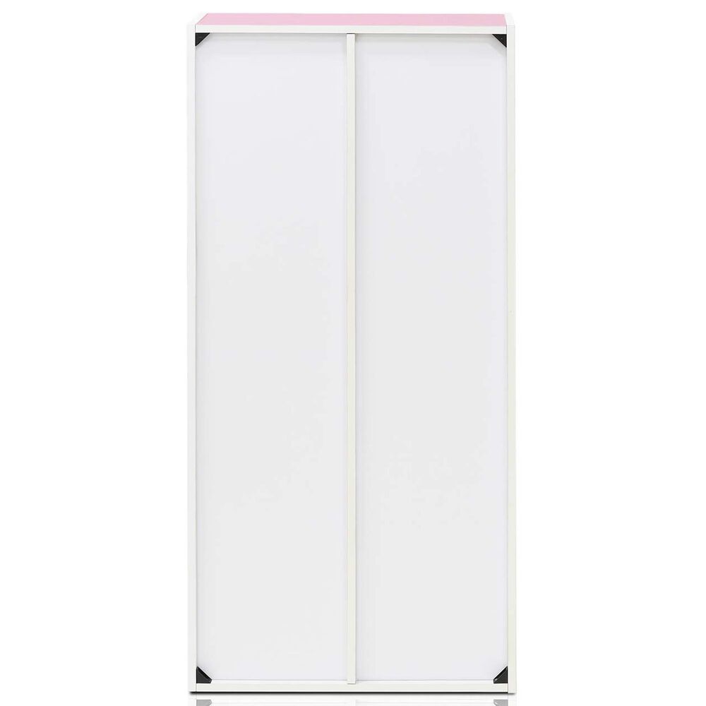 HOMLUX 7-Cube Reversible Open Shelf Storage Bookshelf in White and Pink, , large