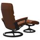 Stressless Admiral Medium Leather Chair and Ottoman Set in New Cognac, , large