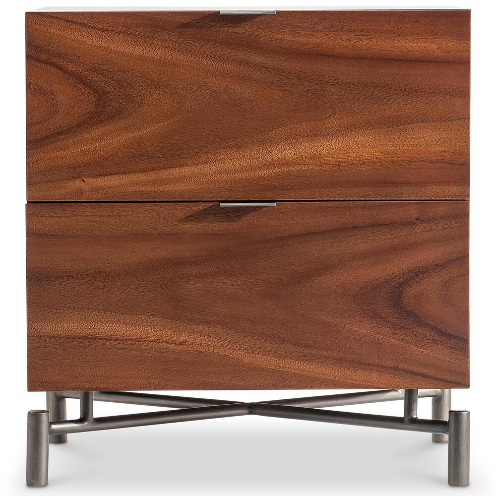 Bernhardt Brasea 24" 2-Drawer Nightstand in Lume and Tungsten with USB Ports, , large