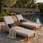 Hearth and Haven Outdoor Chaise Lounge in Light Grey (Set of 2), , large