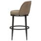 Armen Living Eunice Swivel Bar Height Stool with Mushroom Brown Upholstery in Antique Pewter, , large