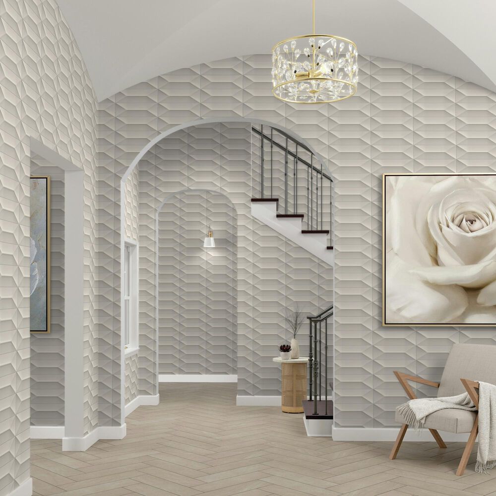 Dal-Tile Mythology Olympus Wave Crest 4" x 12" Ceramic Tile, , large