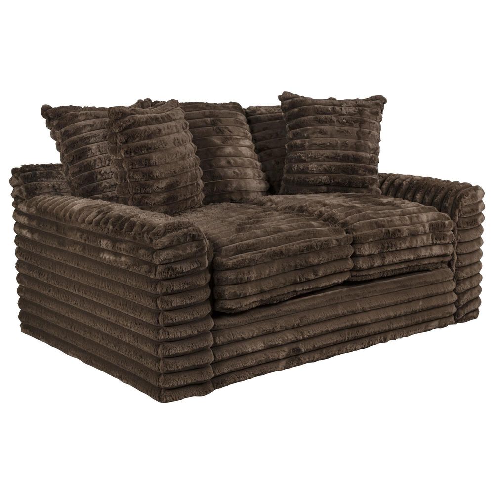 J Cooper USA Jenna Stationary Sofa and Loveseat Set in Chocolate, , large