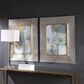 Uttermost Gilded Whimsy Abstract Prints in Blue with Silver and Gold (Set of 2), , large