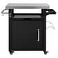 HOMLUX 39.5" Outdoor Kitchen Island in Black and Stainless Steel, , large