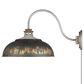 Golden Lighting Kinsley 1-Light Wall Sconce with Antique Black Shade in Aged Galvanized Steel, , large