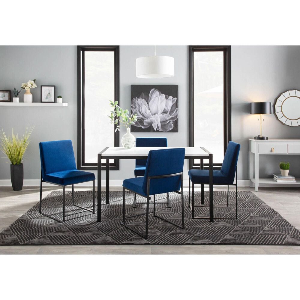 Lumisource Fuji Side Chair with Blue Cushion in Black &#40;Set of 2&#41;, , large