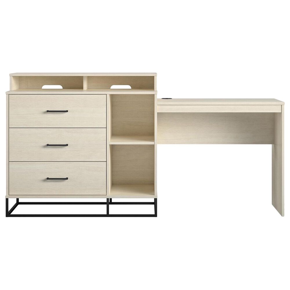 DHP Kelly 3 in 1 Media Dresser &amp; Desk in Ivory Oak, , large